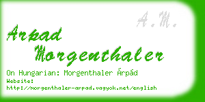 arpad morgenthaler business card